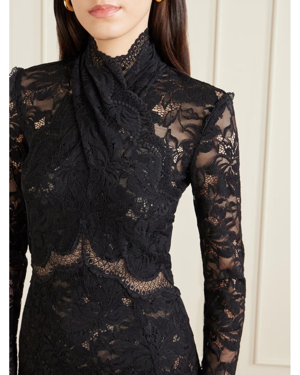 Rabanne Black Rabanne Robe Laced Midi Dress