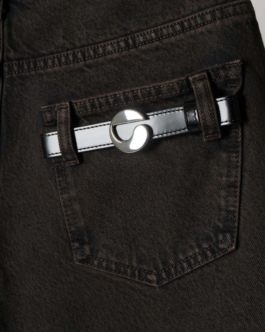 Coperni Gray Oversized Belted Jeans