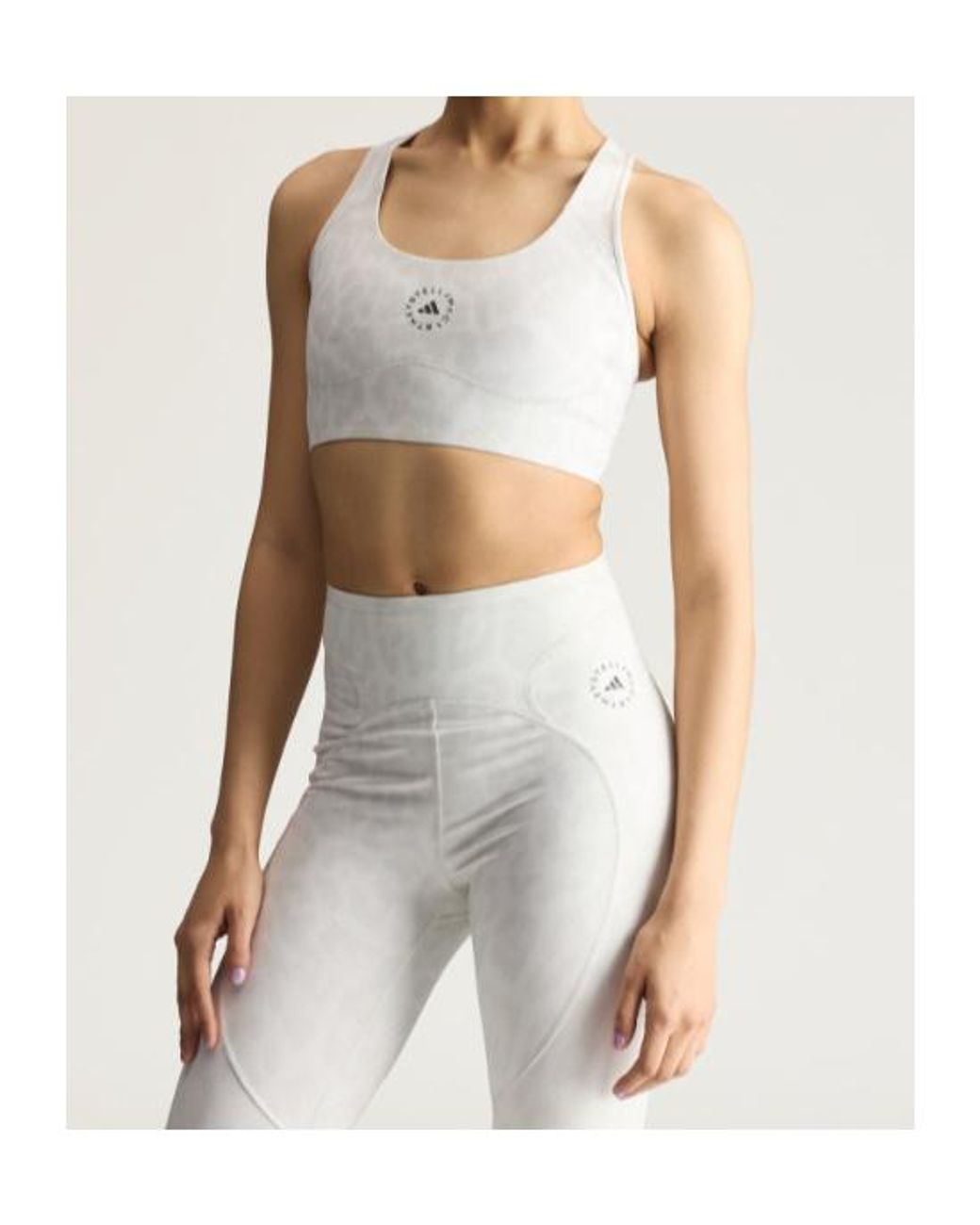 Adidas By Stella McCartney White Logo-Print Sports Bra