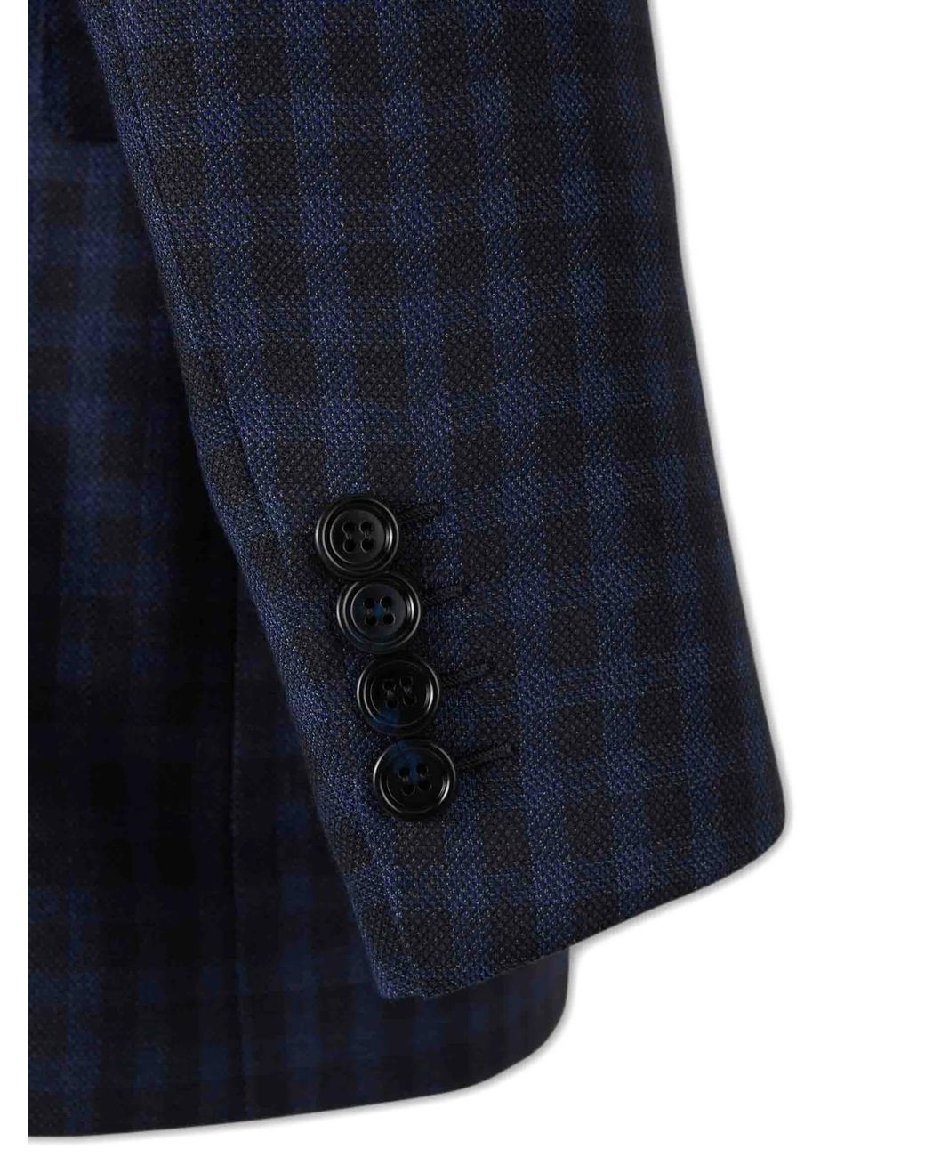Brioni Blue Checked Wool-Blend Blazer for men