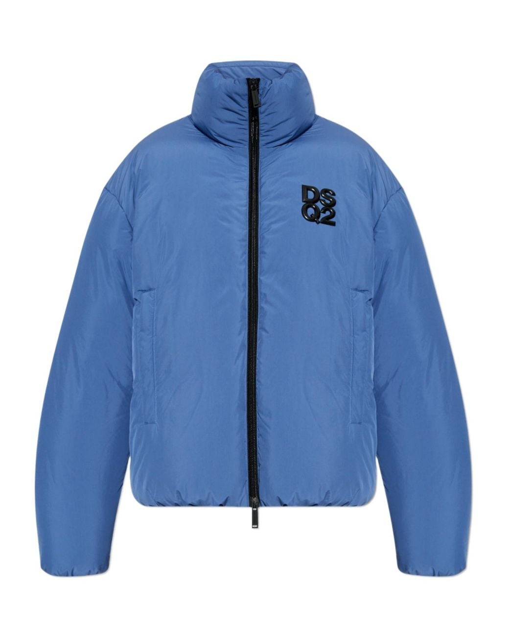 DSquared² Blue Zip-Up High Neck Down Jacket for men