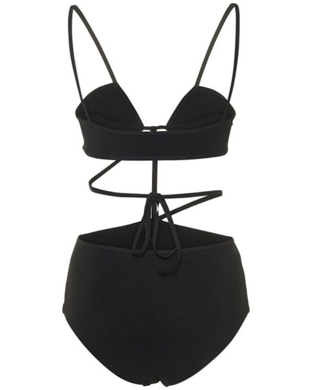Christopher Esber Black Bandeau Tie One Piece Swimsuit