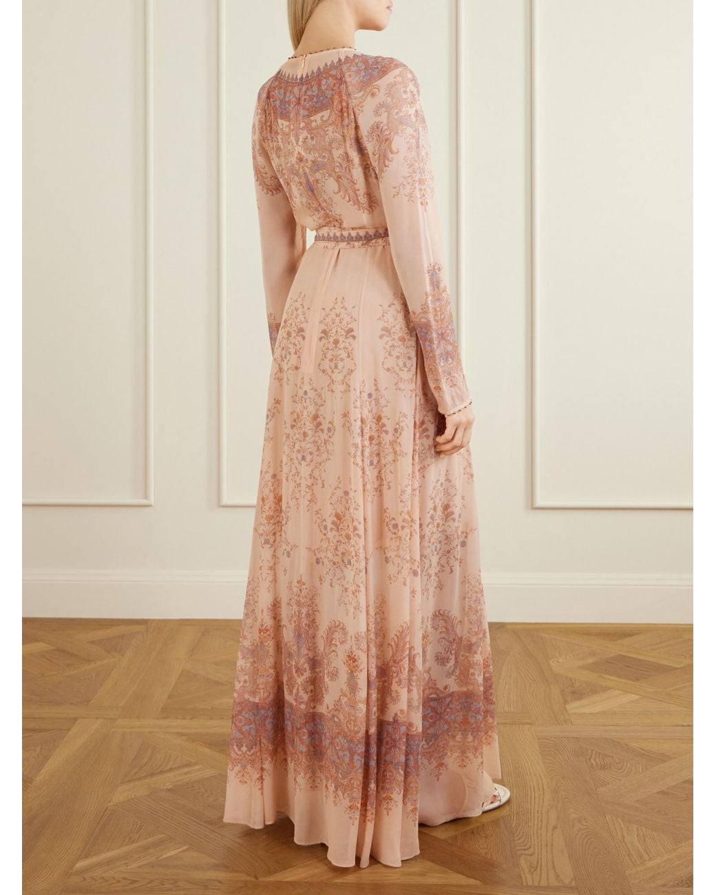 Zimmermann Pink Printed Chiffon Maxi Dress