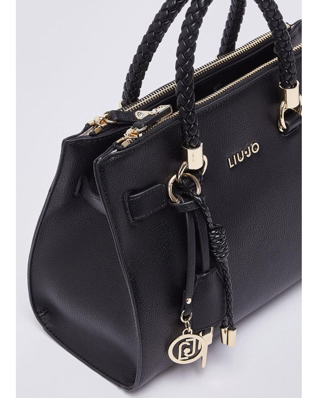 Liu Jo Black Logo Lettering Small Satchel Bag