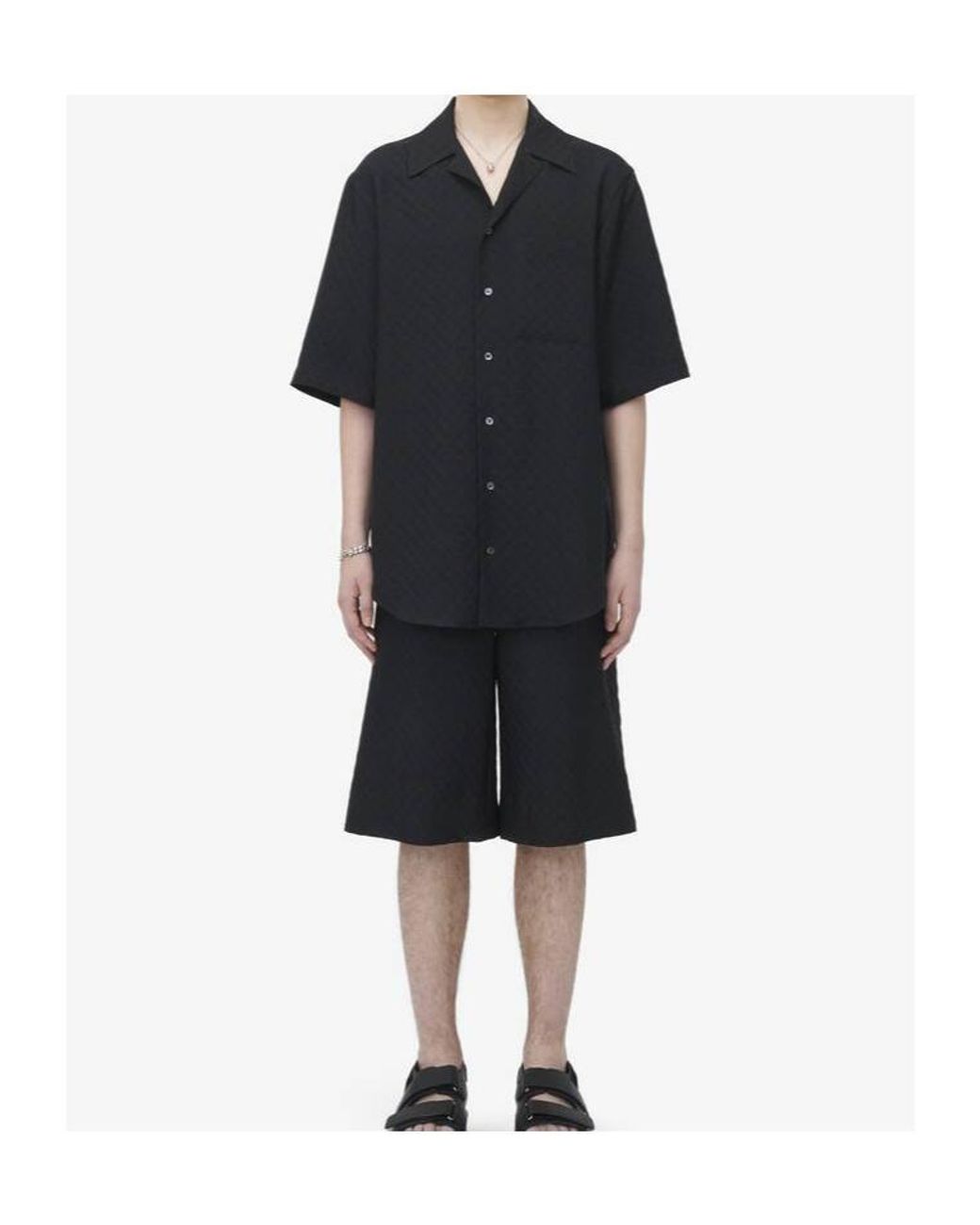 McQueen Blue Skull Jacquard Shirt for men