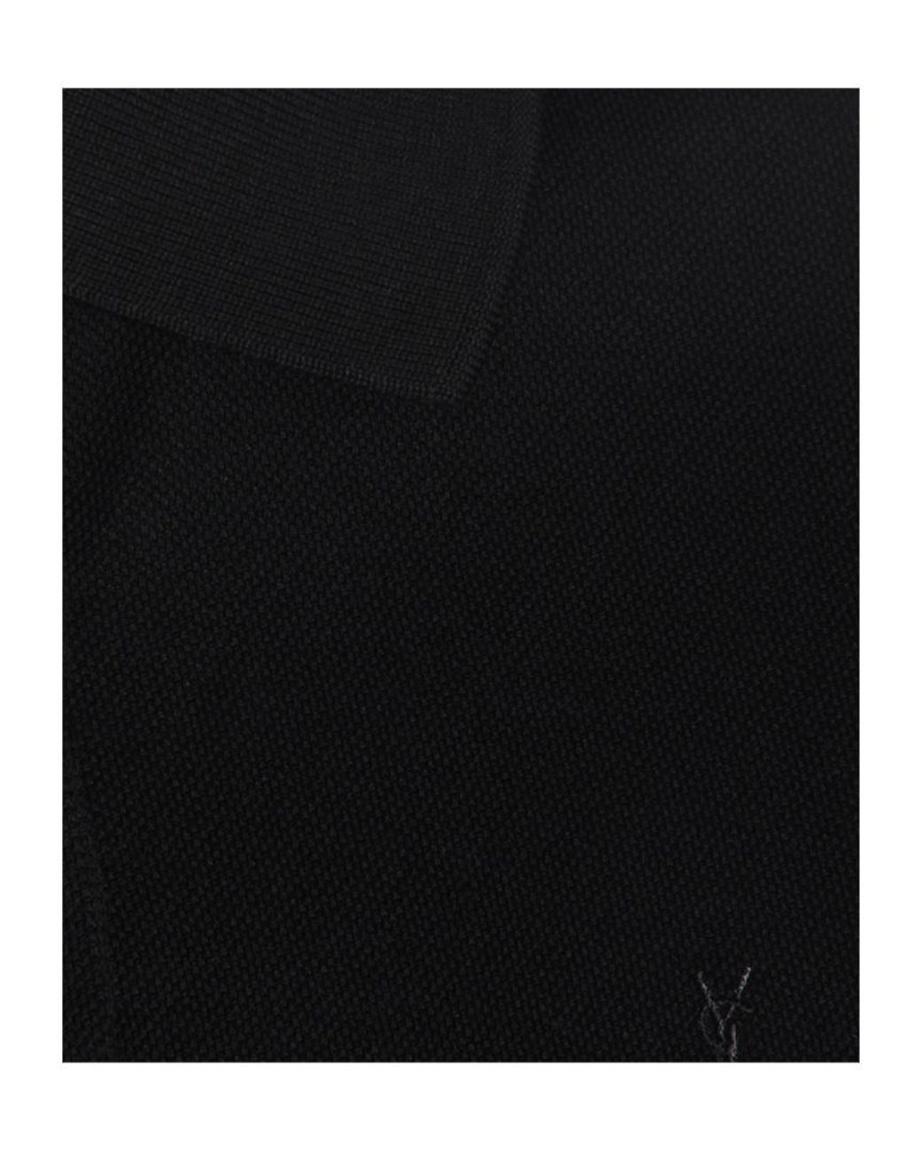 Saint Laurent Black Logo Embroidered Short-Sleeved Dress