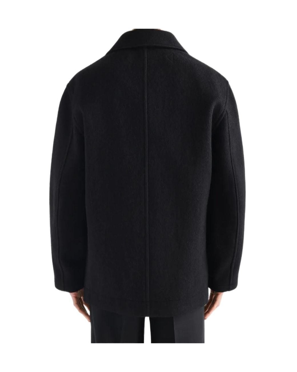 Lemaire Blue Short Double-Breasted Coat for men