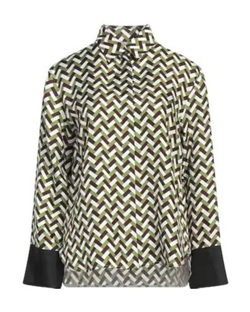 Max Mara Black Geometric Print Shirt
