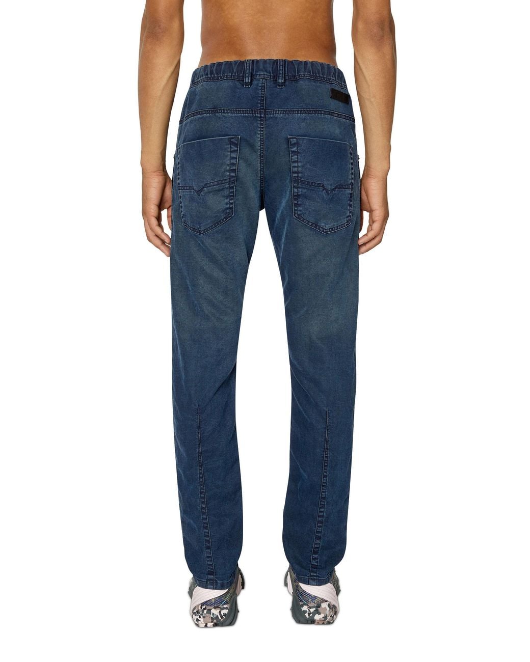 DIESEL Blue Drawstring Straight-Leg Jeans for men