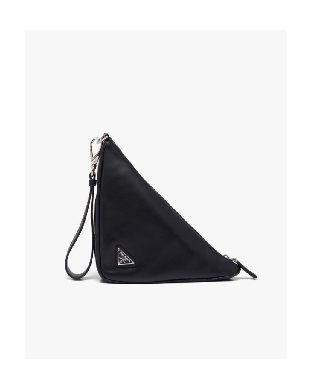 Prada Blue Leather Triangle Pouch for men
