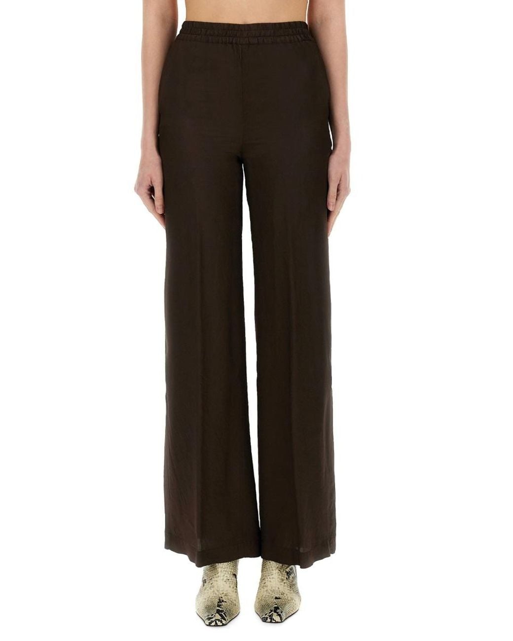 Aspesi Brown Elasticated Waistband Straight Trousers