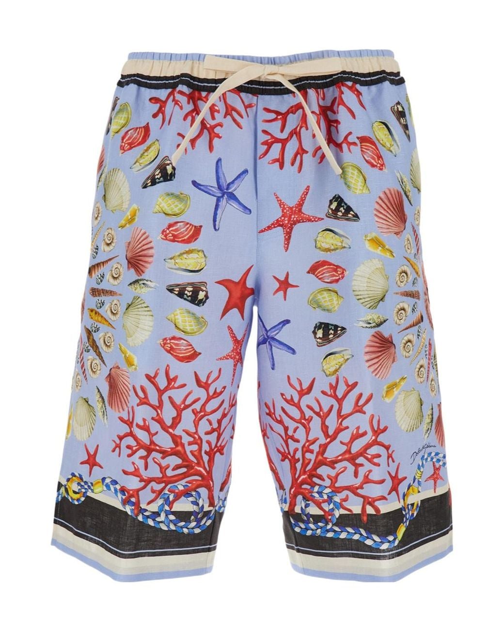 Dolce & Gabbana Blue Shell Printed Shorts for men