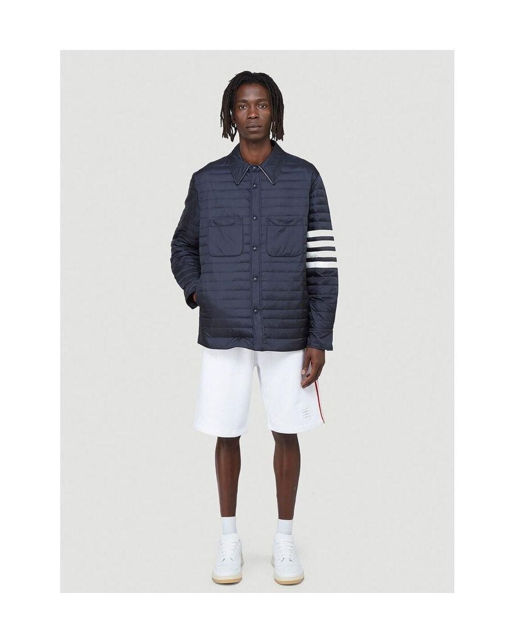 Thom Browne Blue Quilted Jacket for men