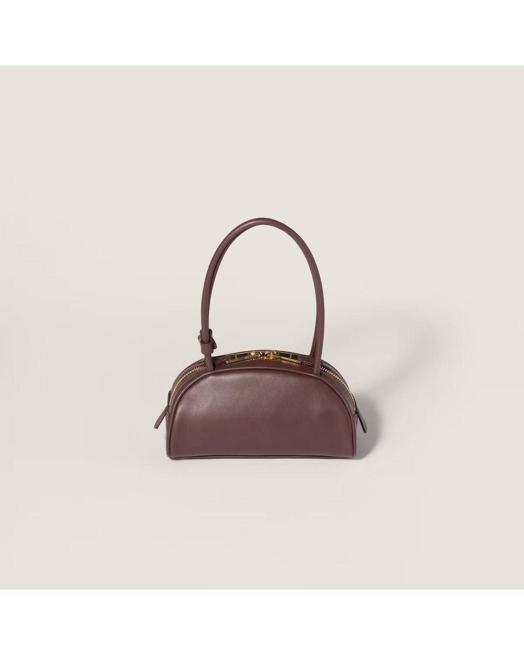 Miu Miu Brown Beau Zipped Shoulder Bag