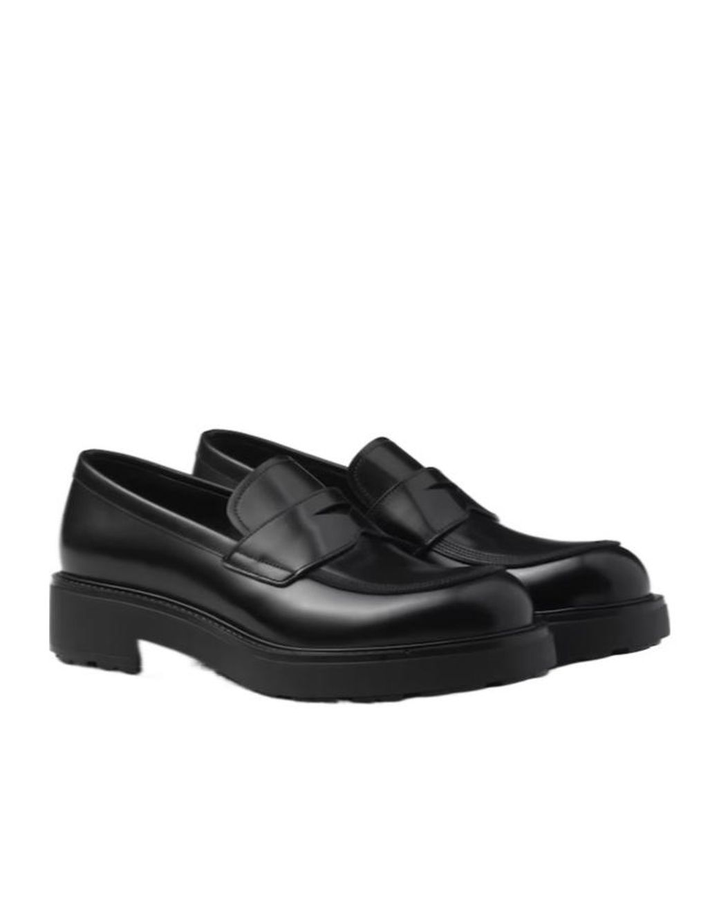 Prada Black Logo Details Loafers for men