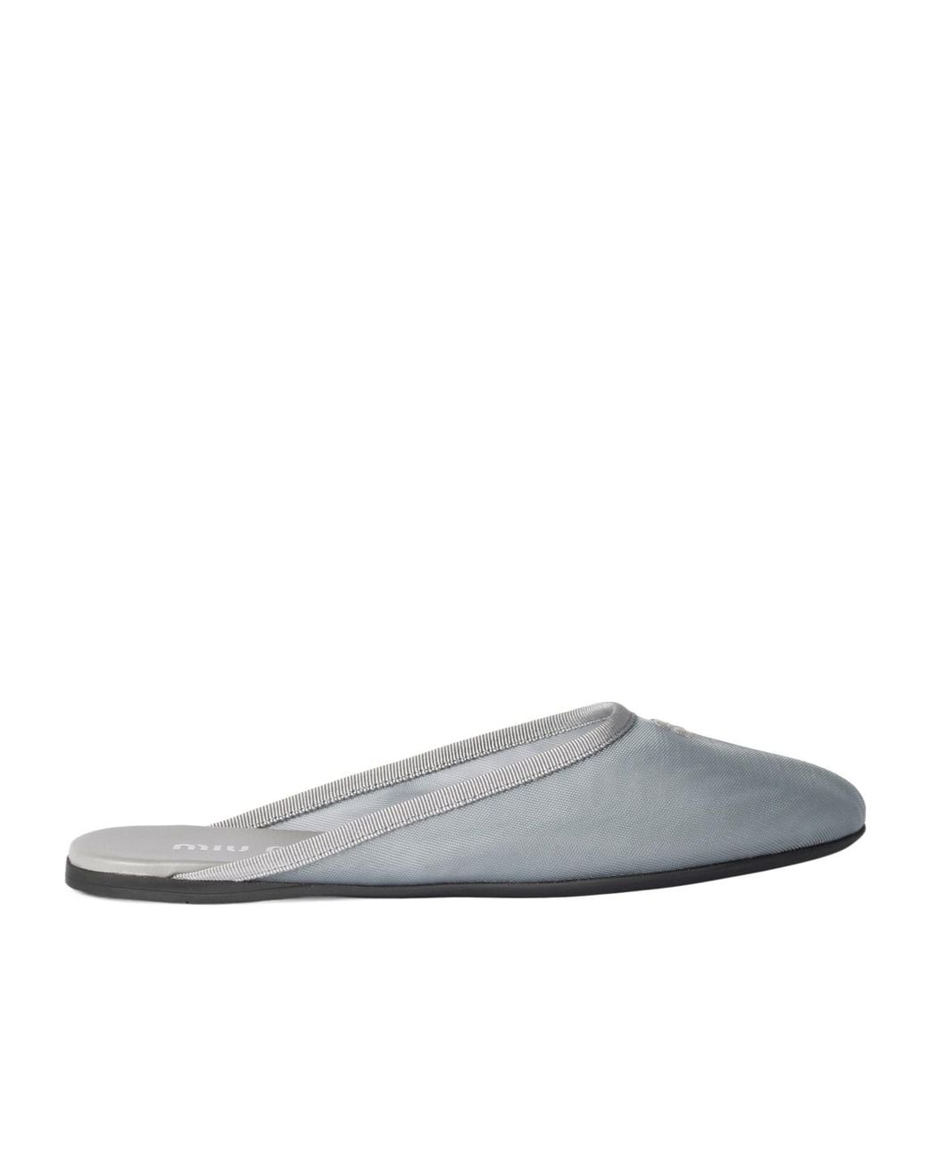 Miu Miu White Mesh Fabric Slippers