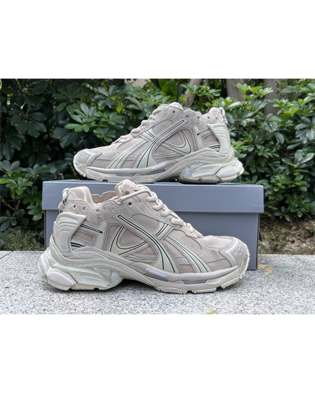Balenciaga Gray Runner Lace-Up Sneakers for men