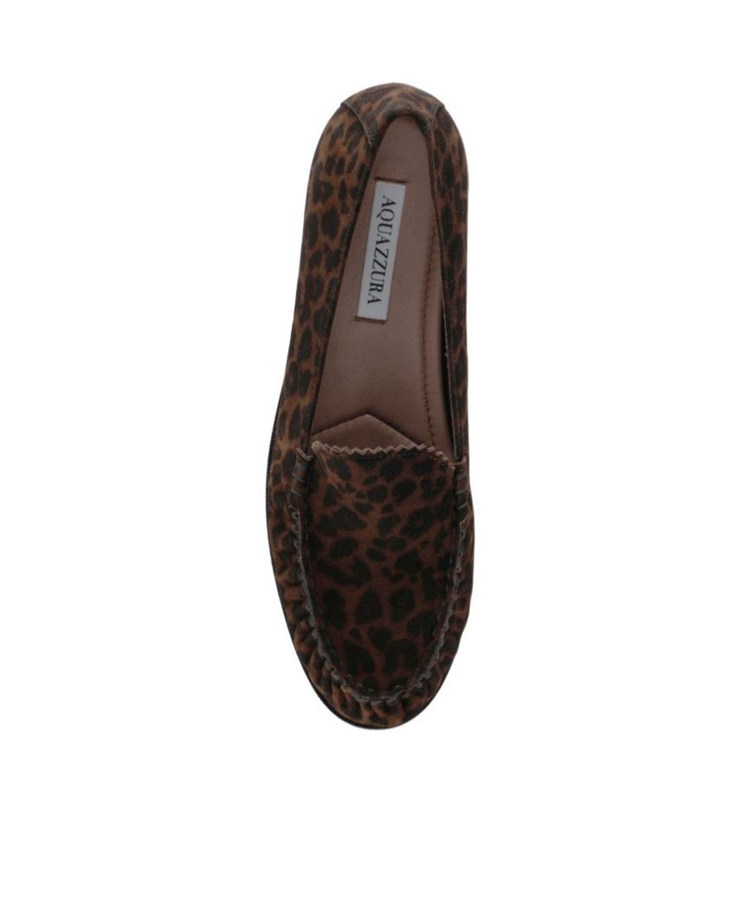 Aquazzura Black Leopard-Print Suede Loafers