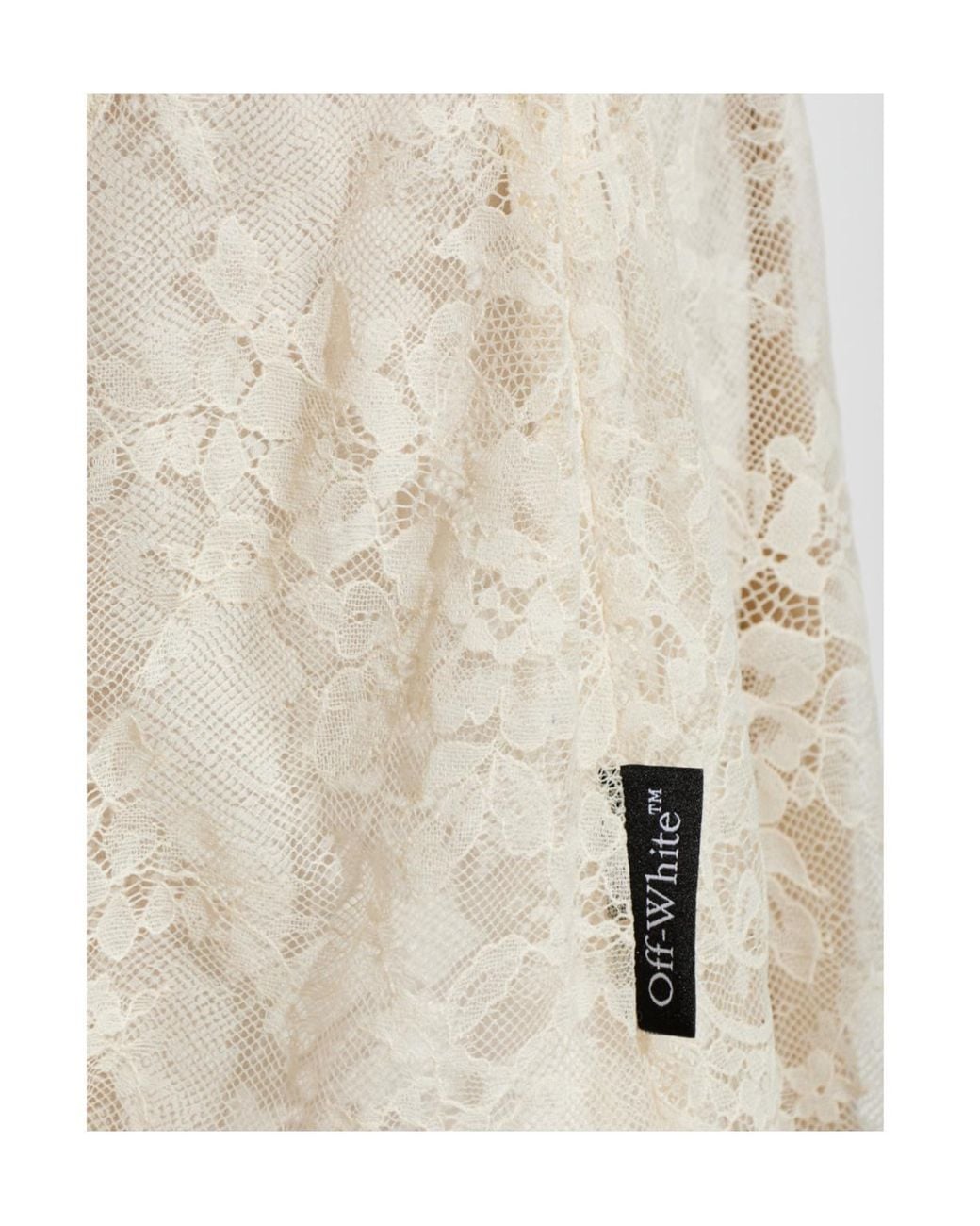 Off-White c/o Virgil Abloh Natural Lace Detailed Satin Dress