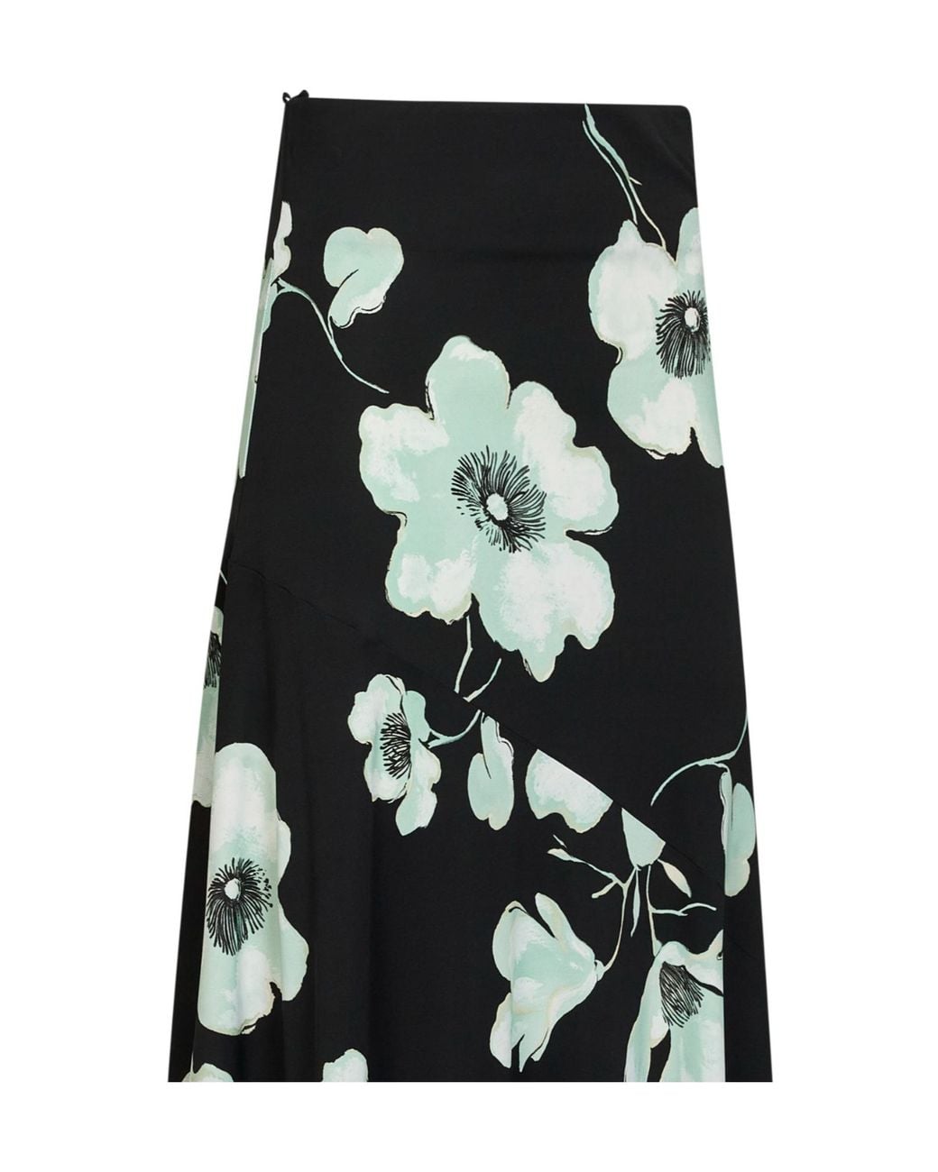 Alaïa Black Midi Skirt Asymmetric/Aqua