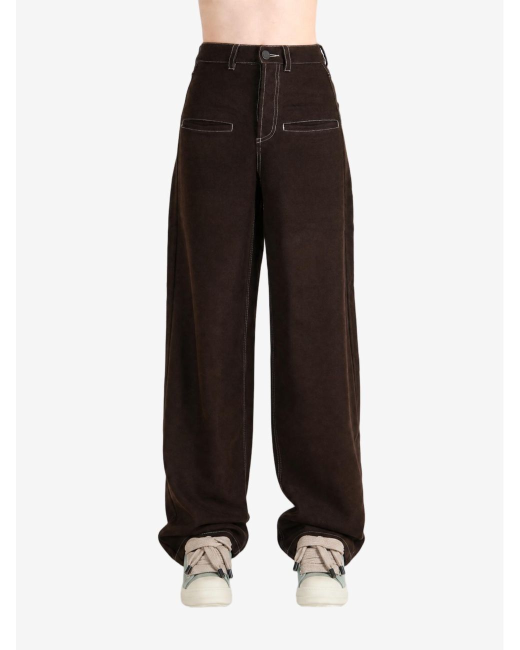 Uma Wang Blue Casual Trousers With Belt Loops