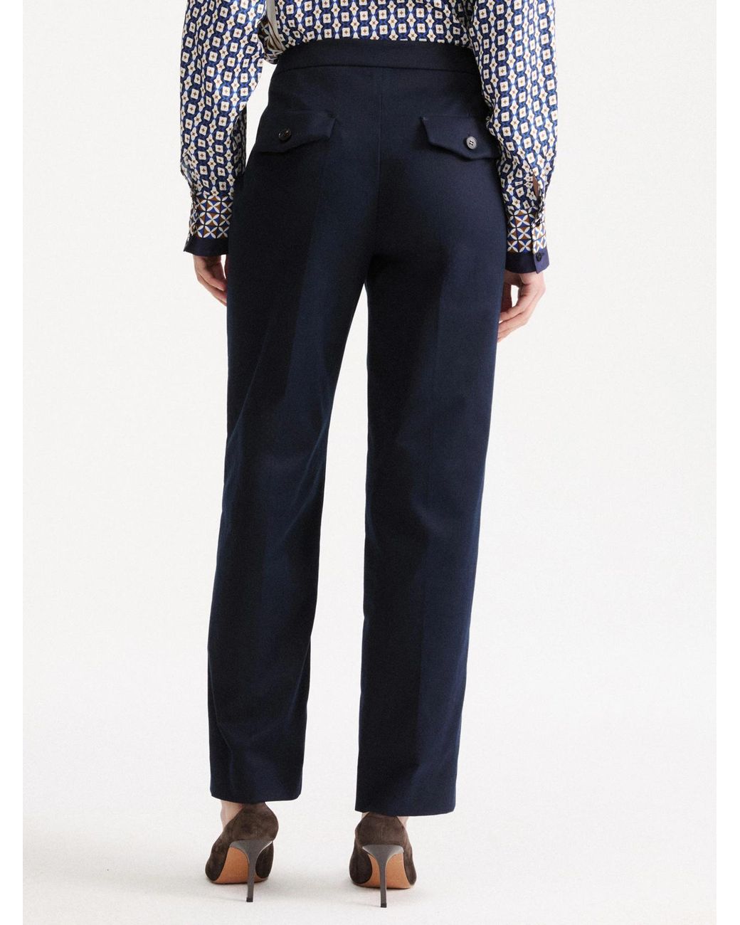 Marella Blue Casual Pants With Side Pockets