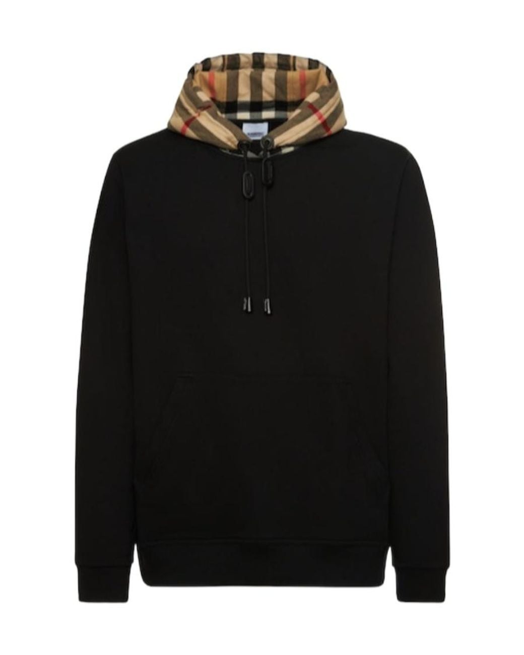 Burberry Black Check-Detail Hoodie for men