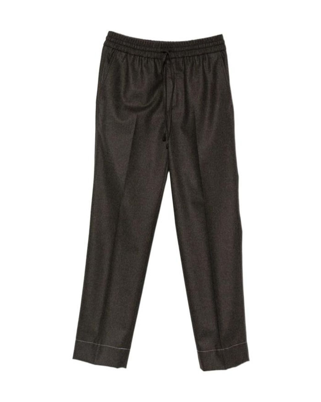 Brioni Black Asolo Drawstring Pants for men