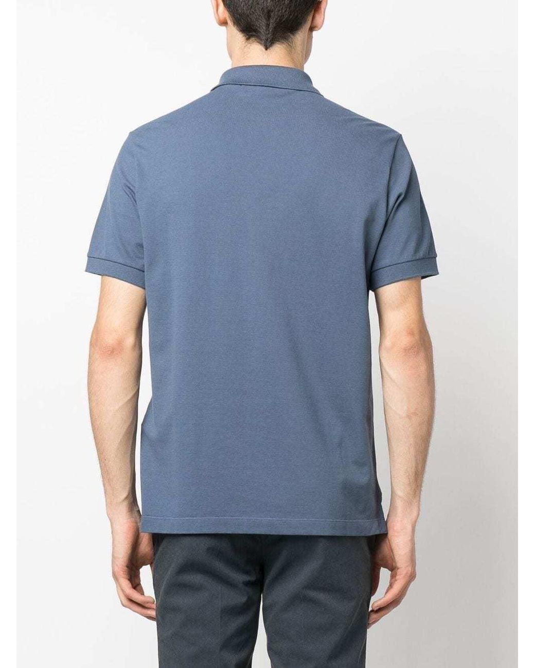 Stone Island Blue Compass Patch Short-Sleeved Polo Shirt for men