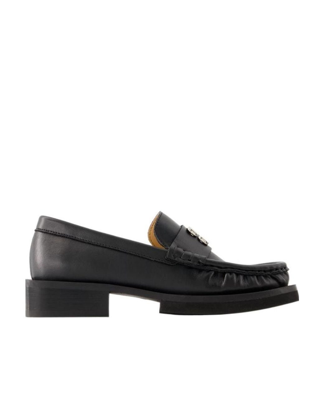 Ganni Black Butterfly Logo Loafers