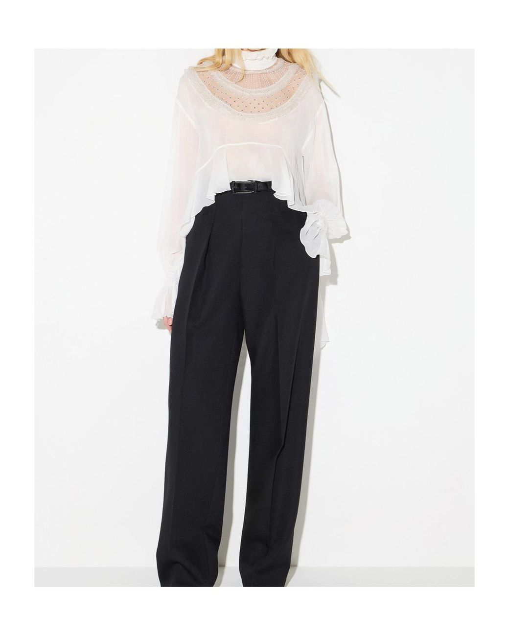 Elisabetta Franchi White Viscose Georgette Blouse With Ruching