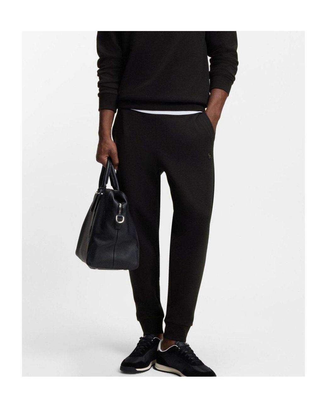 Boss Black Drawstring Jogger Pants for men