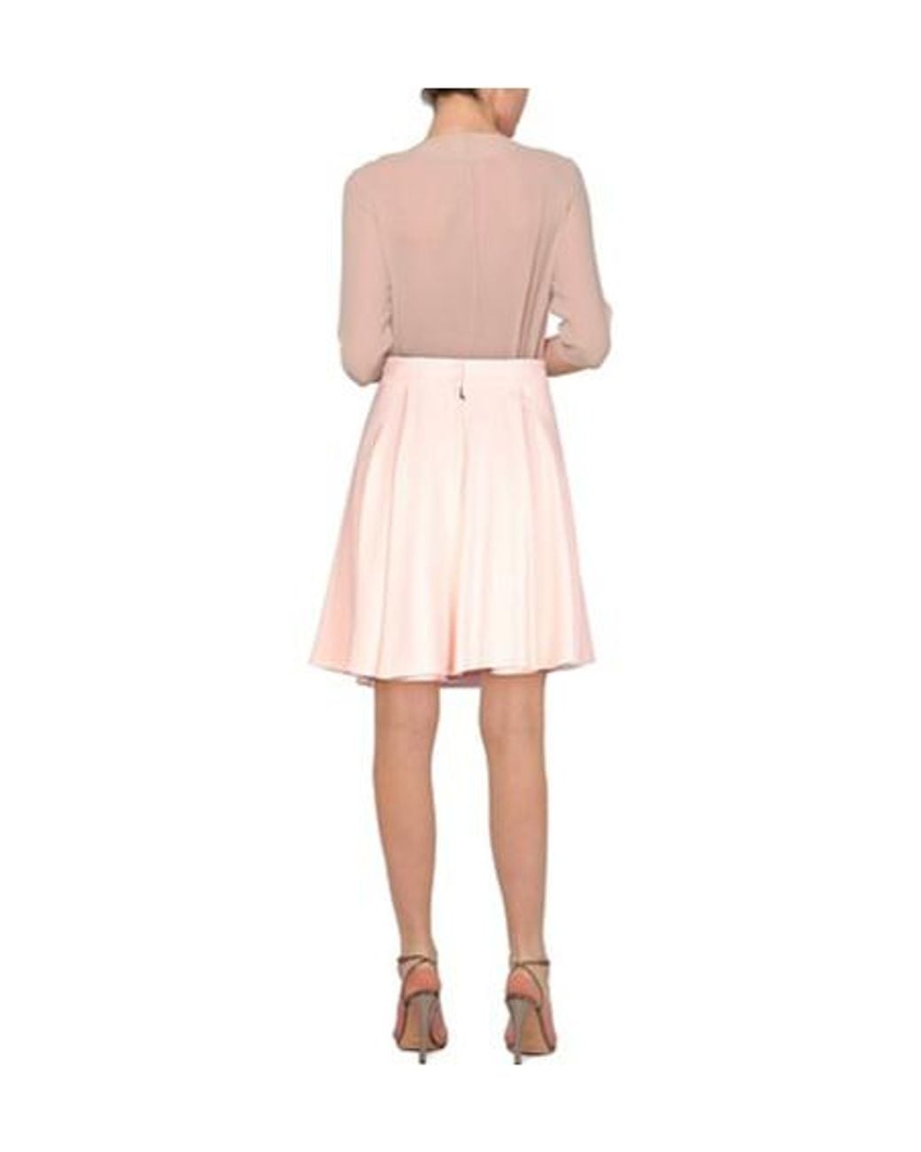 Dolce & Gabbana Pink Solid-Color Stretch A-Line Skirt