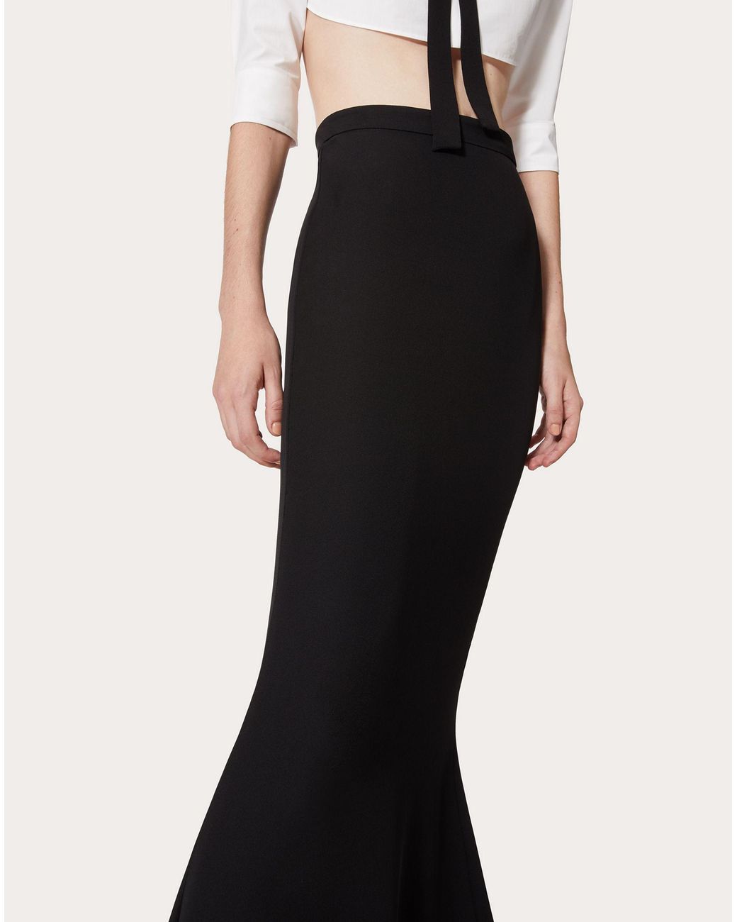 Valentino Black High Waist Long Skirt