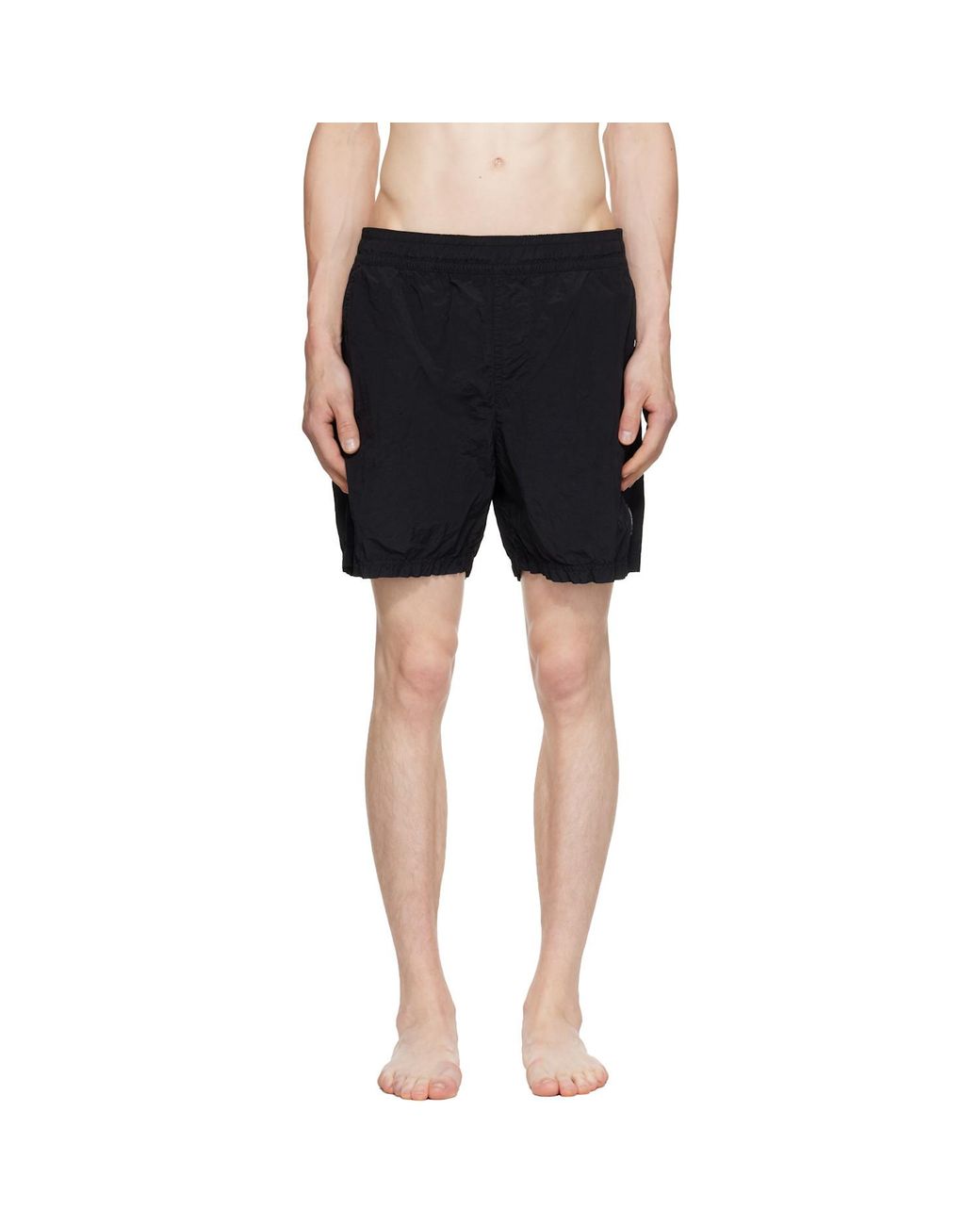 Stone Island Black Regular-Fit Mid-Length Swim Shorts With Pockets for men