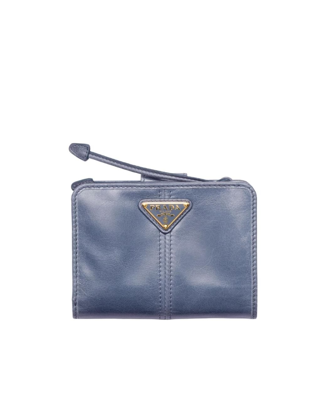 Prada Blue Small Leather Wallet