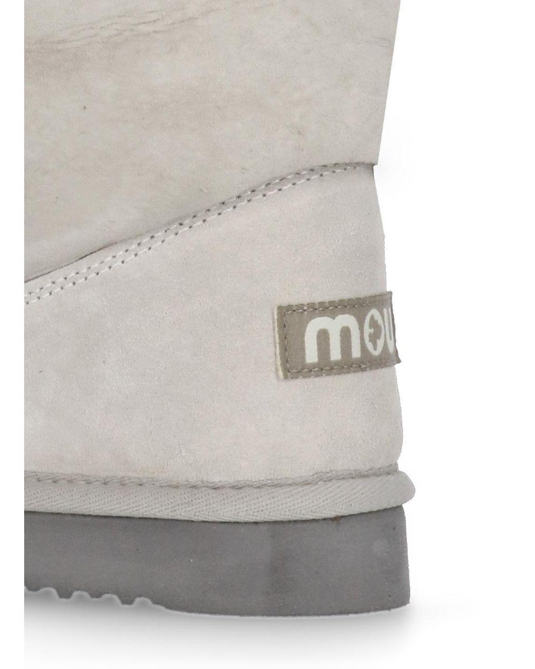 Mou Gray Round-Head Short Boots
