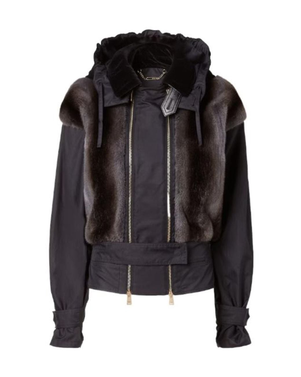 Fendi Black Mink And Gabardine Blouson
