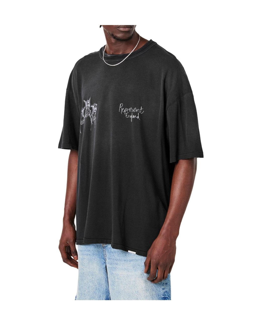 Represent Black Oversized T-Shirt for men