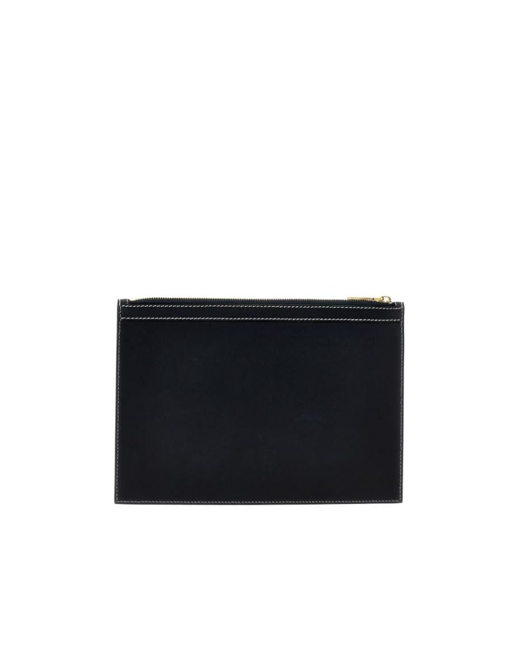 Thom Browne Black 4-Bar Tab Zipped Document Holder for men