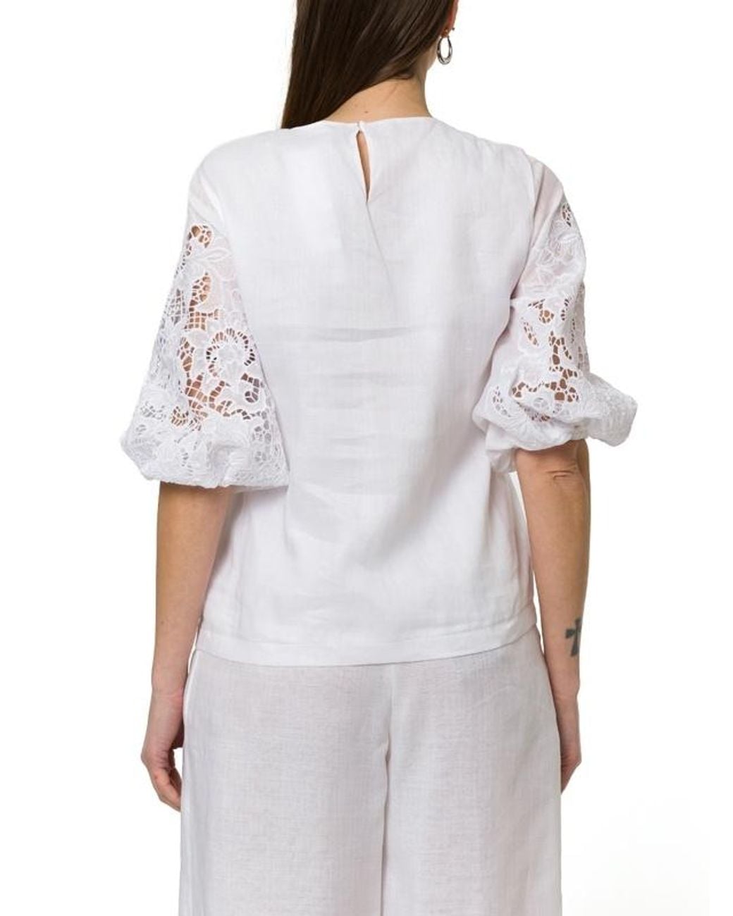 Max Mara White Studio Ordine Broderie Anglaise T-Shirt