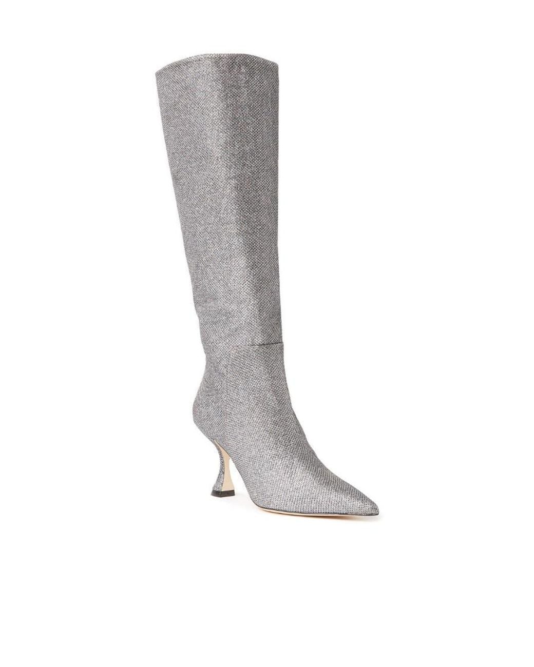 Stuart Weitzman Gray Pointed-Toe Knee-High Boots