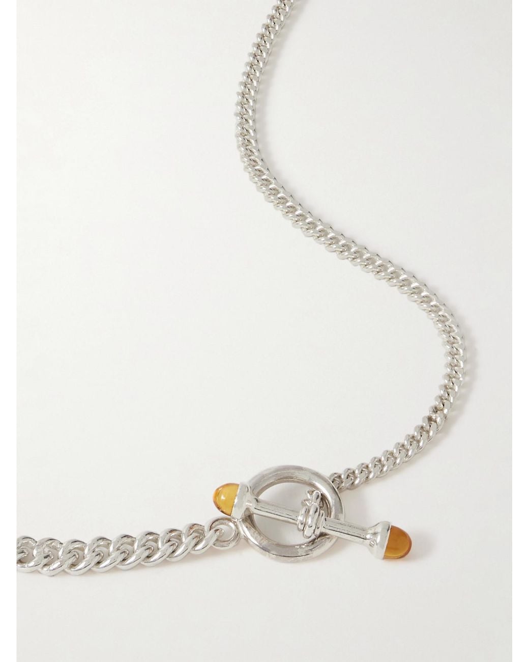 Loren Stewart Metallic Scout Barbell Sterling Citrine Necklace