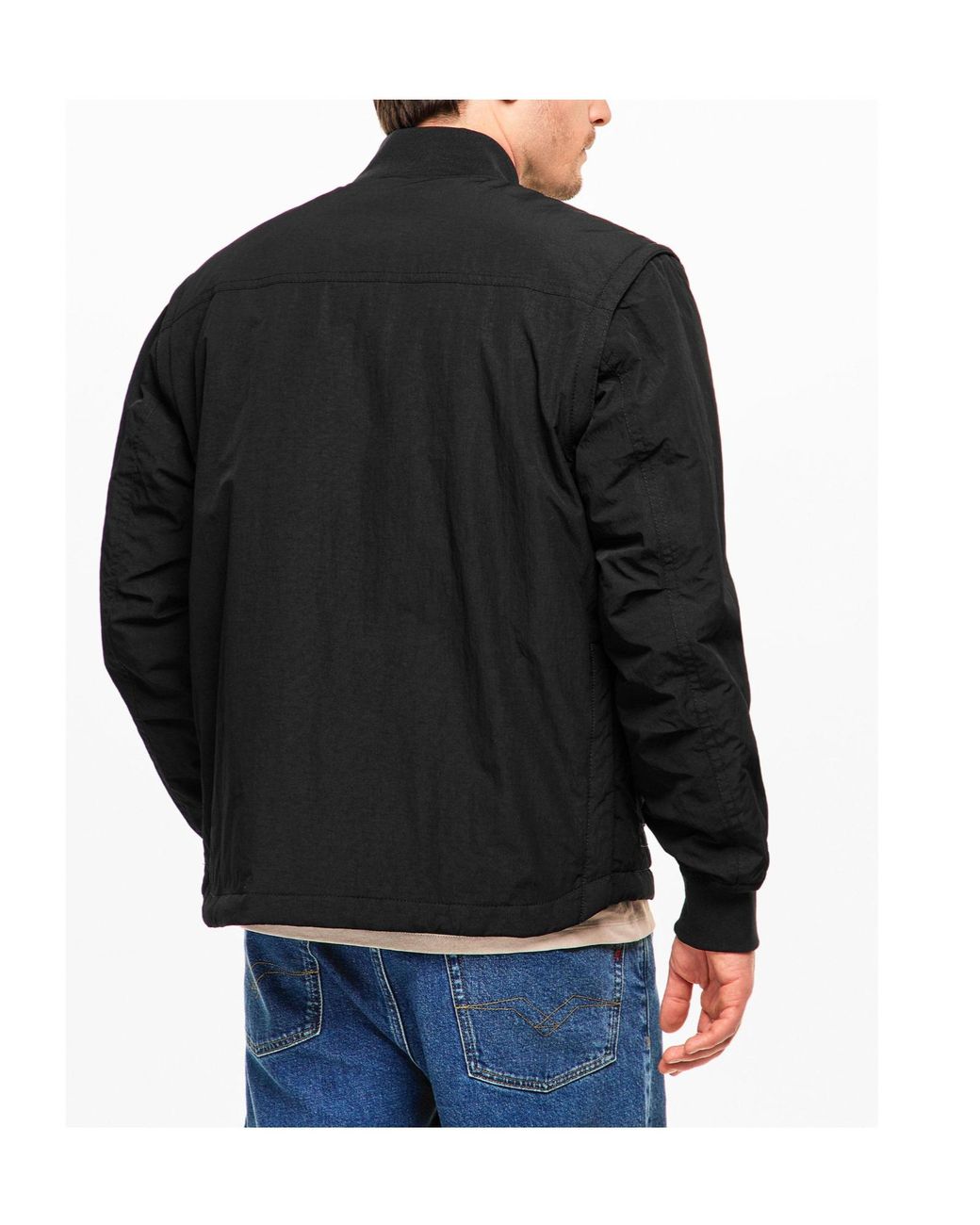 Boss Black Quilted Stand-Collar Jacket for men