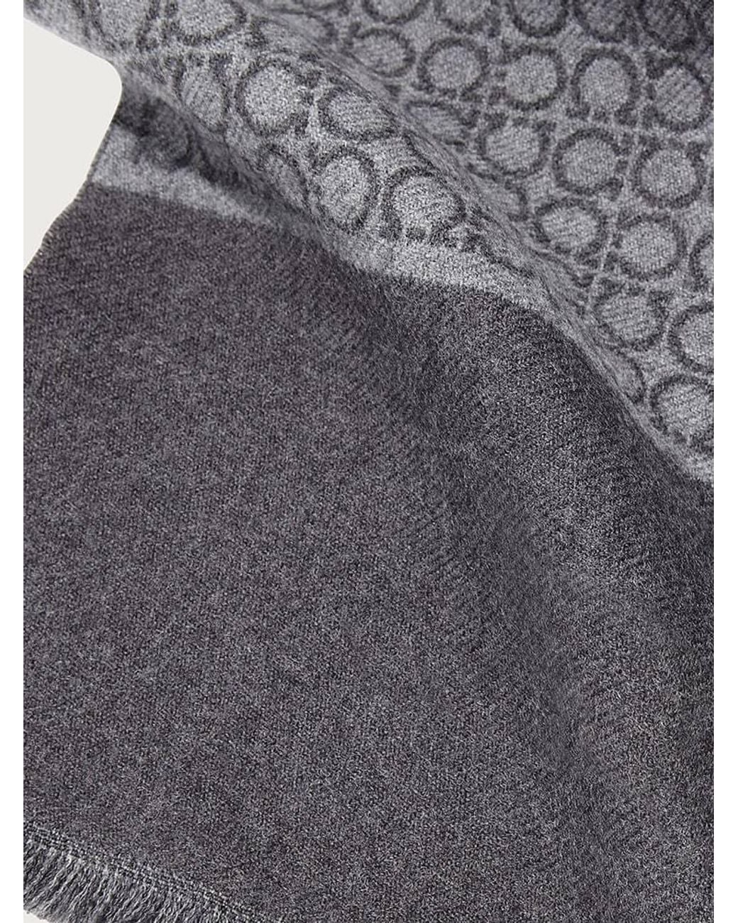 Ferragamo Gray Ferragamo Gancini Monogram Scarf for men
