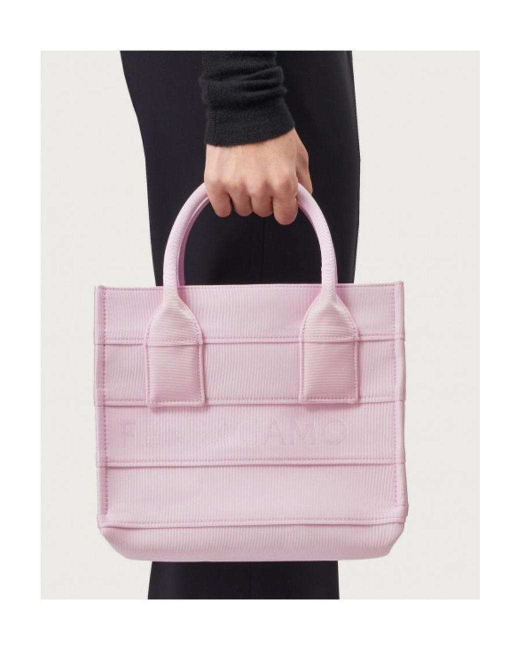 Ferragamo Pink Ferragamo Signature Small Tote Bag