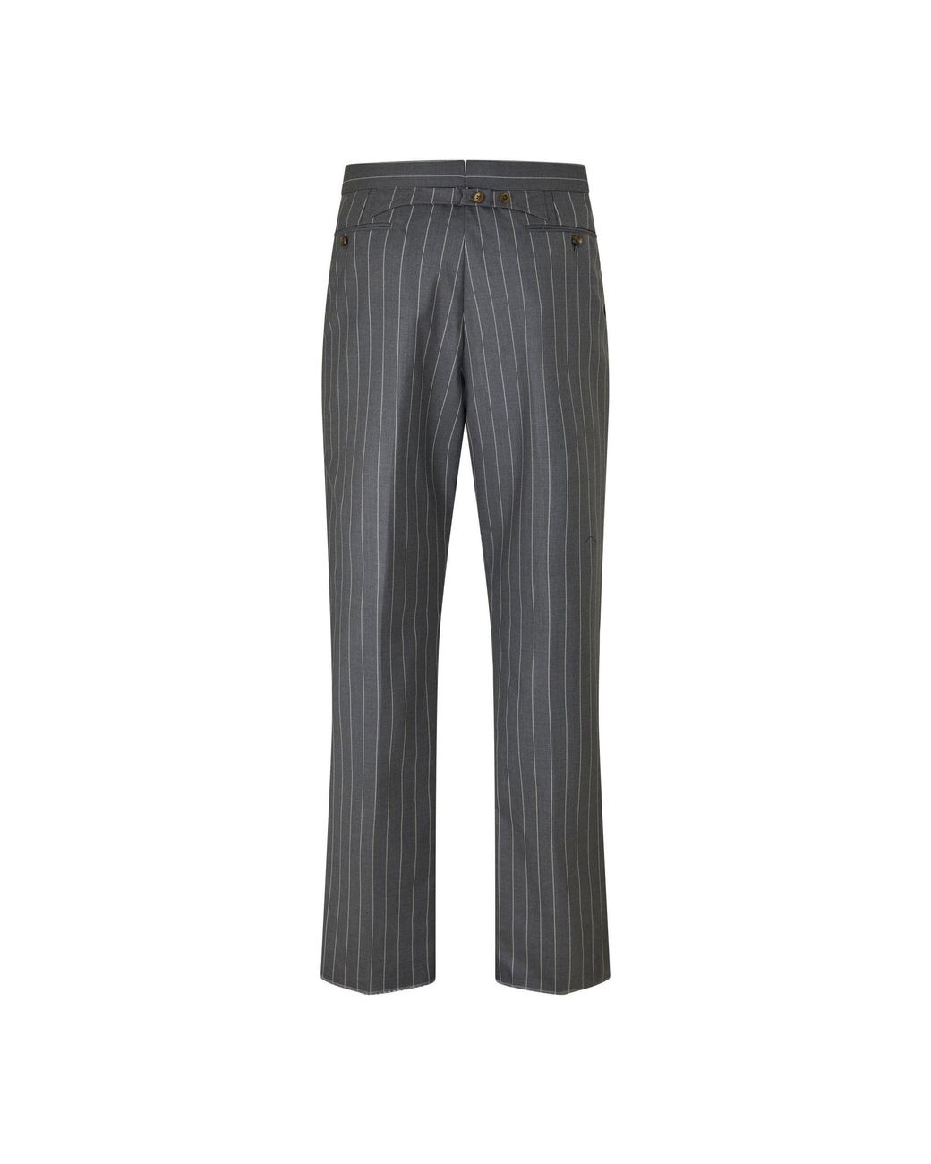 Thom Browne Gray Mid-Rise Straight Leg Tailored Trousers for men