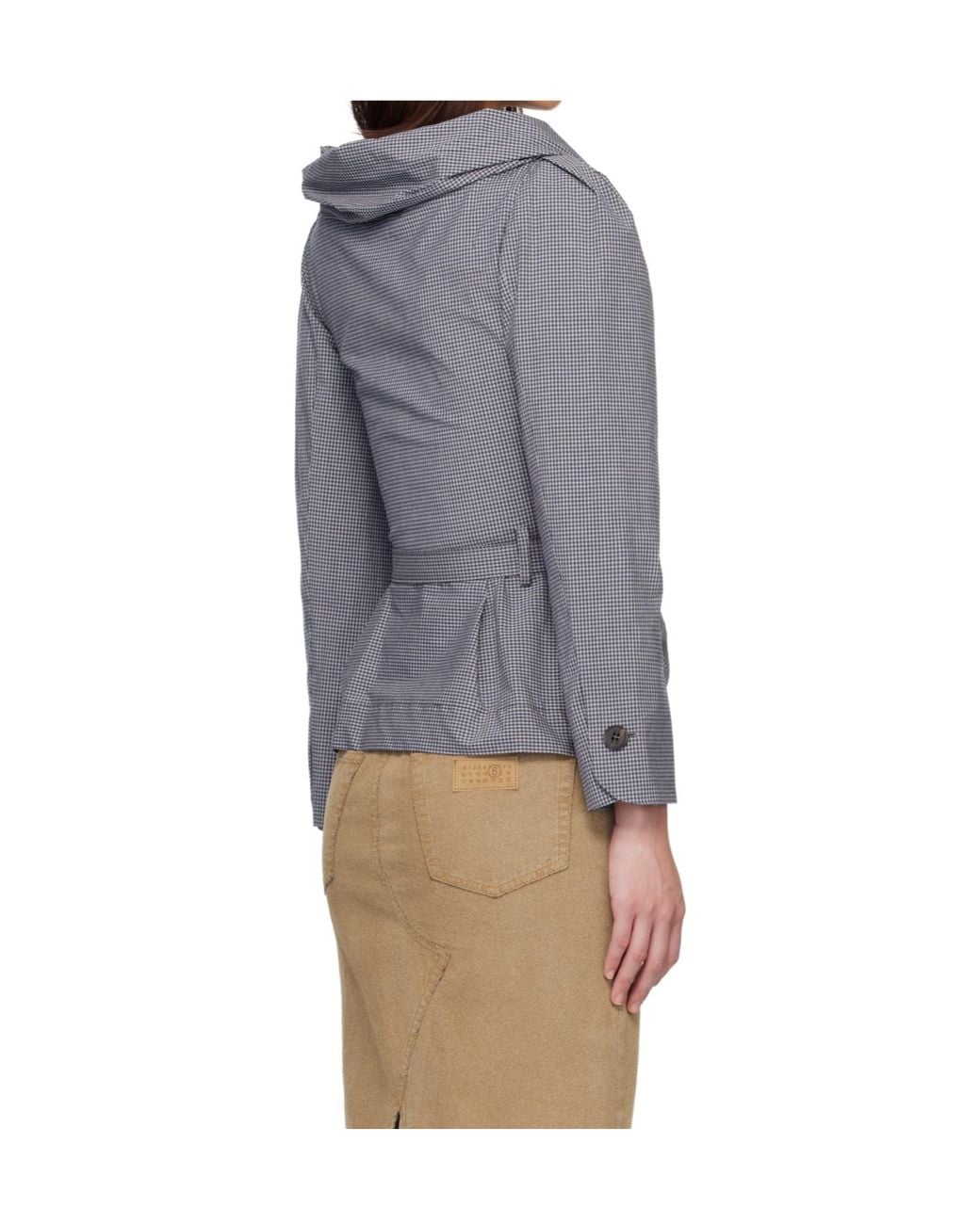 Vivienne Westwood Gray Kendall Ruched Gingham Blazer