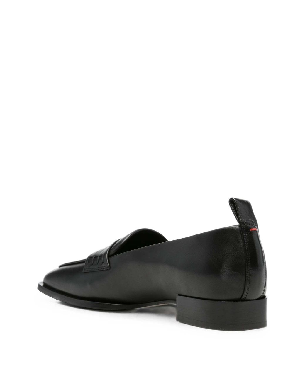 Aeyde Black Square-Toe Leather Loafers
