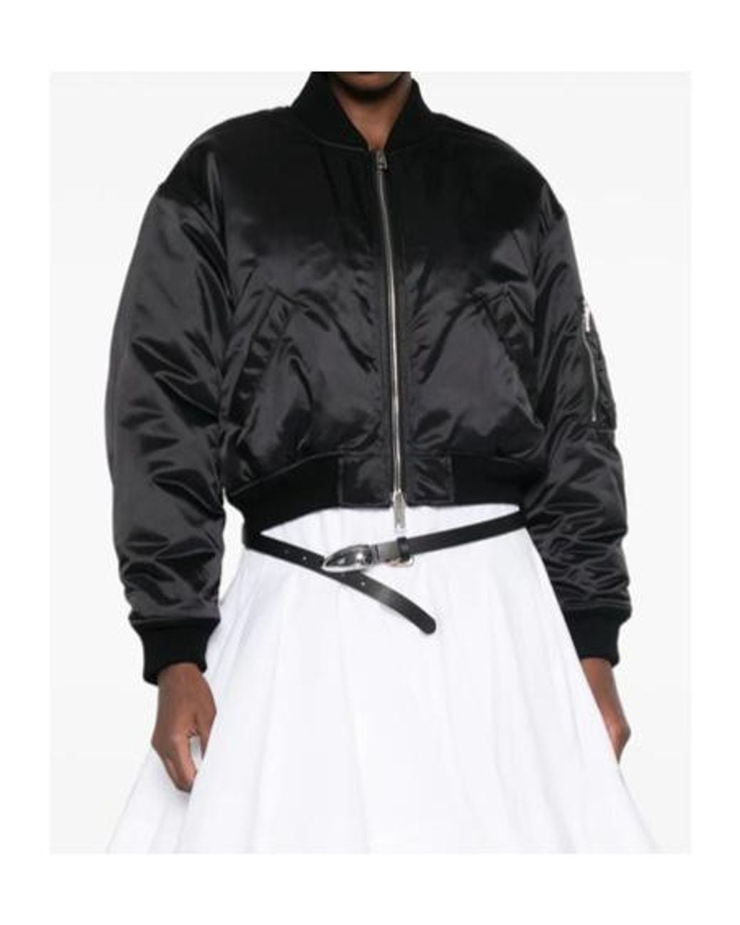 Alexander Wang Black Zip-Up Bomber Jacket